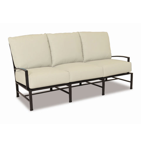 Sunset West La Jolla Sofa With Espresso Frame And Sunbrella Fabric Cushions In Canvas Flax - 401-23