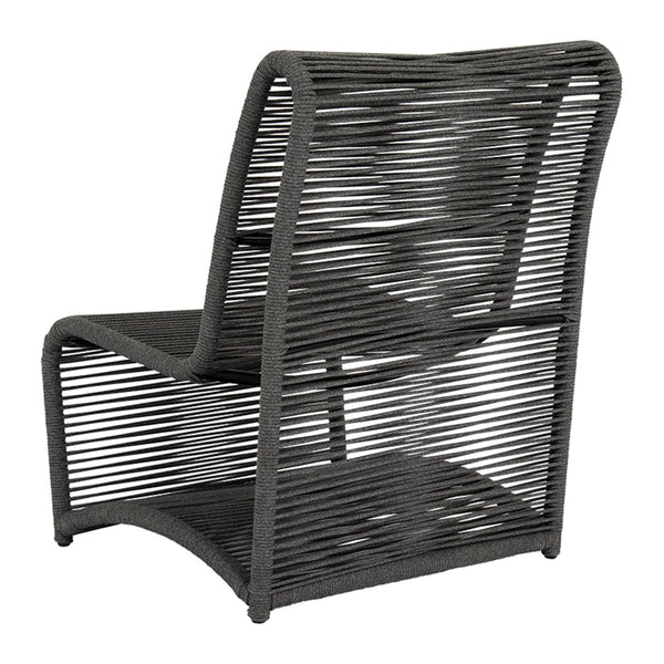 Sunset West Milano Charcoal Grey Rope Wrapped Armless Club Chair - 4102-21