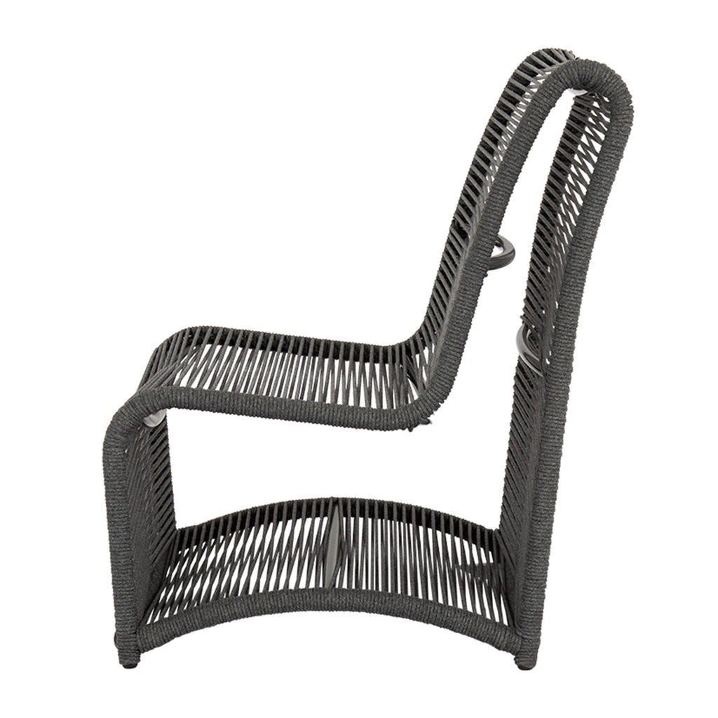 Sunset West Milano Charcoal Grey Rope Wrapped Armless Club Chair - 4102-21