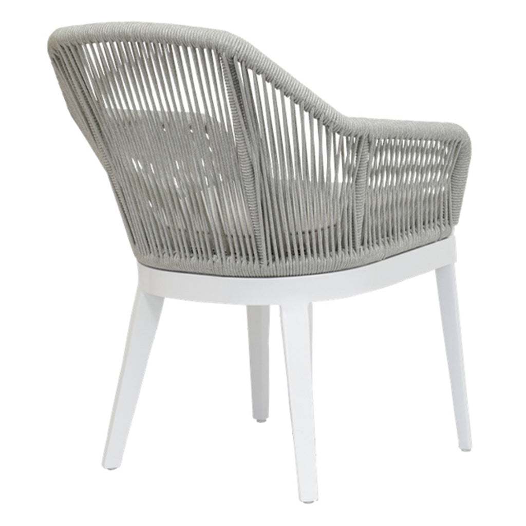 Sunset West Miami Frost Rope Wrapped Dining Chair With Sunbrella Cushion In Echo Ash - 4401-1