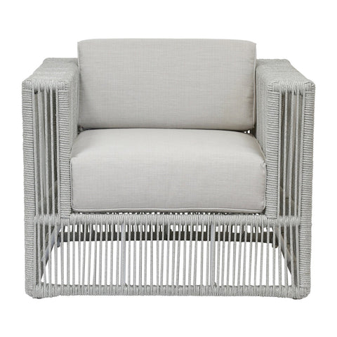 Sunset West Miami Frost Rope Wrapped Club Chair With Sunbrella Cushions In Echo Ash - 4401-21