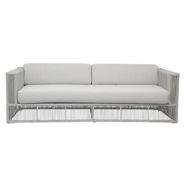 Sunset West Miami Frost Rope Wrapped Sofa With Sunbrella Cushions In Echo Ash - 4401-23