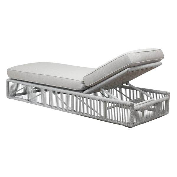 Sunset West Miami Frost Rope Wrapped Single Adjustable Chaise With Sunbrella Cushions In Echo Ash - 4401-9
