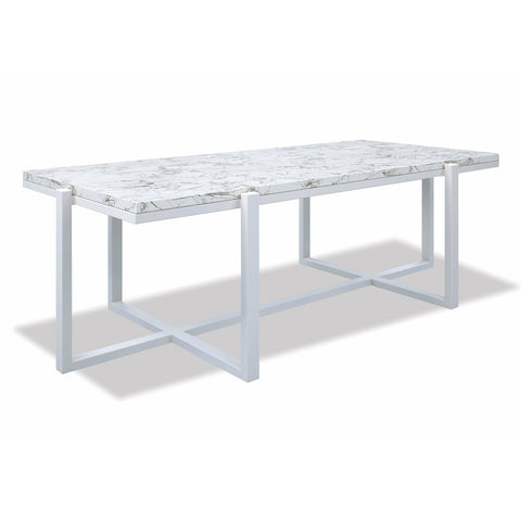 Sunset West Rectangle Coffee Table With Frost Frame and Honed Carrara Marble Top - 4707-CT