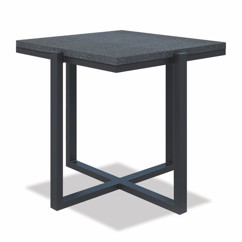 Sunset West 22-Inch Square End Table With Graphite Frame and Honed Granite Marble Top - 4717-ET