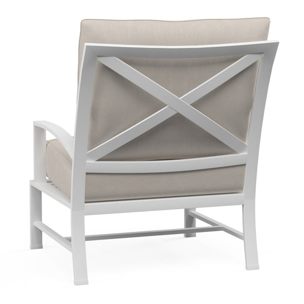 Sunset West Bristol Club Chair With Frost Frame And Sunbrella Fabric Cushion In Canvas Flax - 501-21