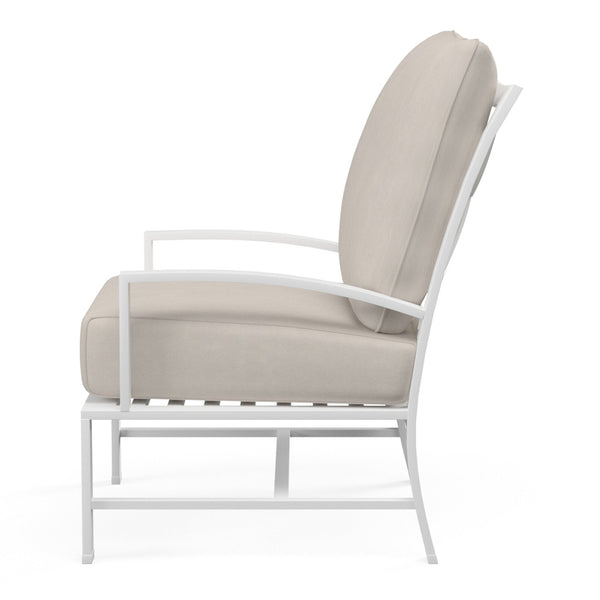 Sunset West Bristol Club Chair With Frost Frame And Sunbrella Fabric Cushion In Canvas Flax - 501-21