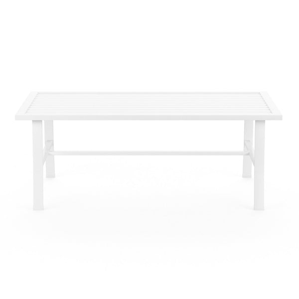 Sunset West Bristol Rectangular Aluminum Coffee Table In Frost - 501-CT