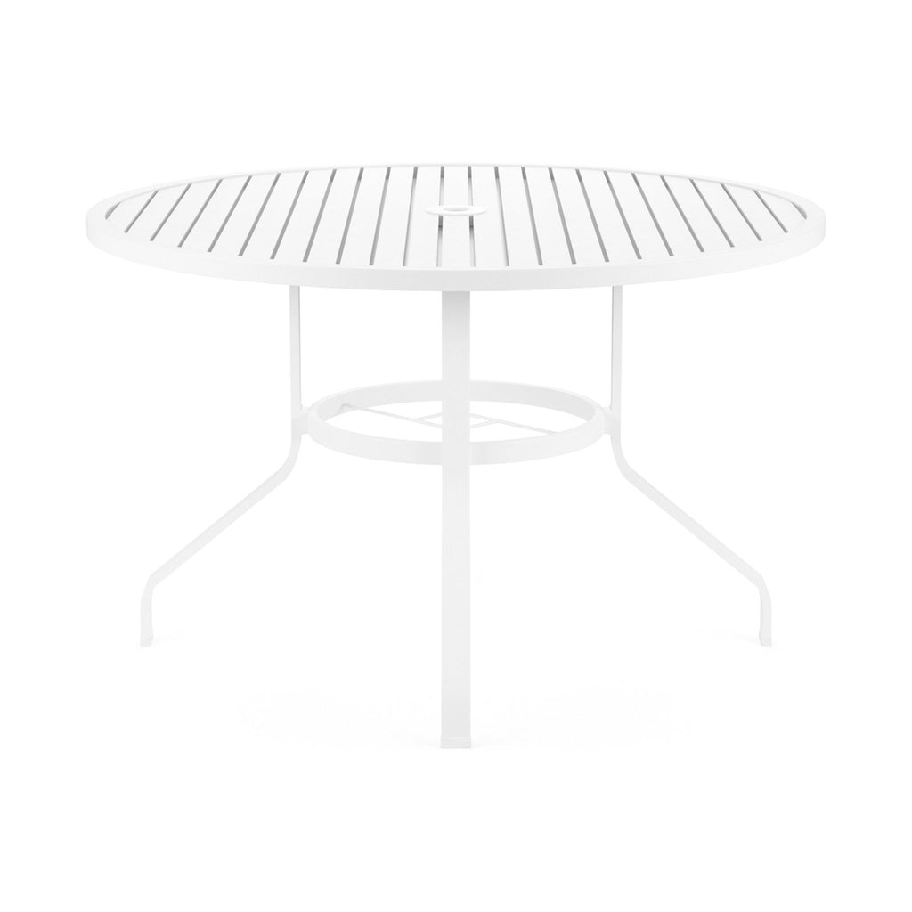 Sunset West Bristol 48-Inch Round Aluminum Dining Table In Frost - 501-T48