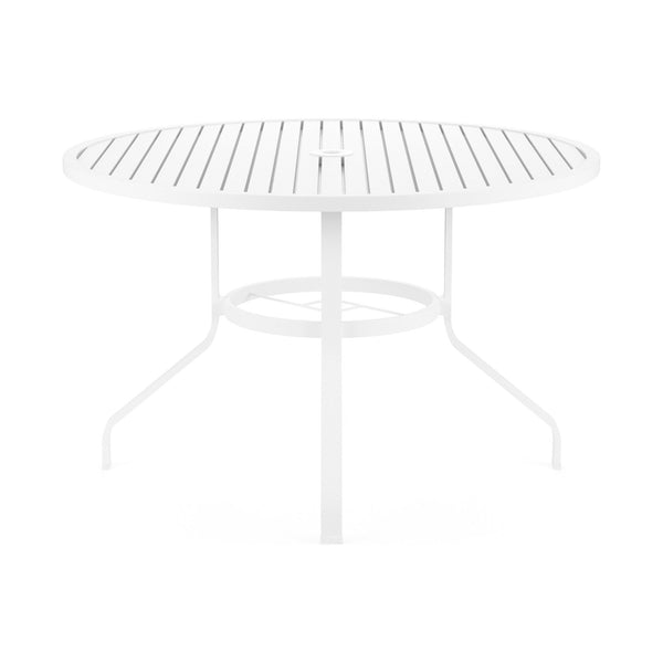 Sunset West Bristol 48-Inch Round Aluminum Dining Table In Frost - 501-T48