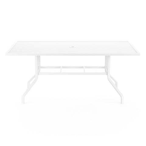Sunset West Bristol 72-Inch Rectangular Aluminum Dining Table In Frost - 501-T72