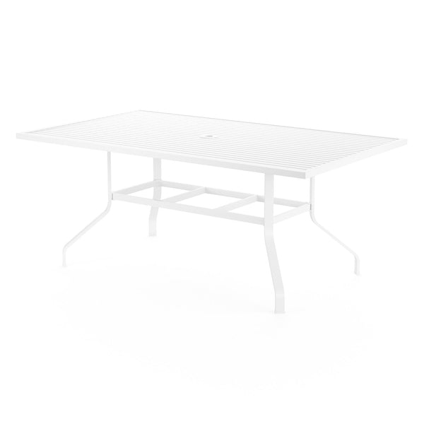 Sunset West Bristol 72-Inch Rectangular Aluminum Dining Table In Frost - 501-T72