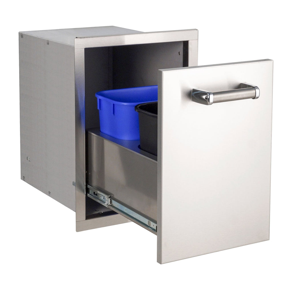 Fire Magic Premium Flush 14-Inch Stainless Steel Trash Cabinet (Soft Close) - 53820TSC