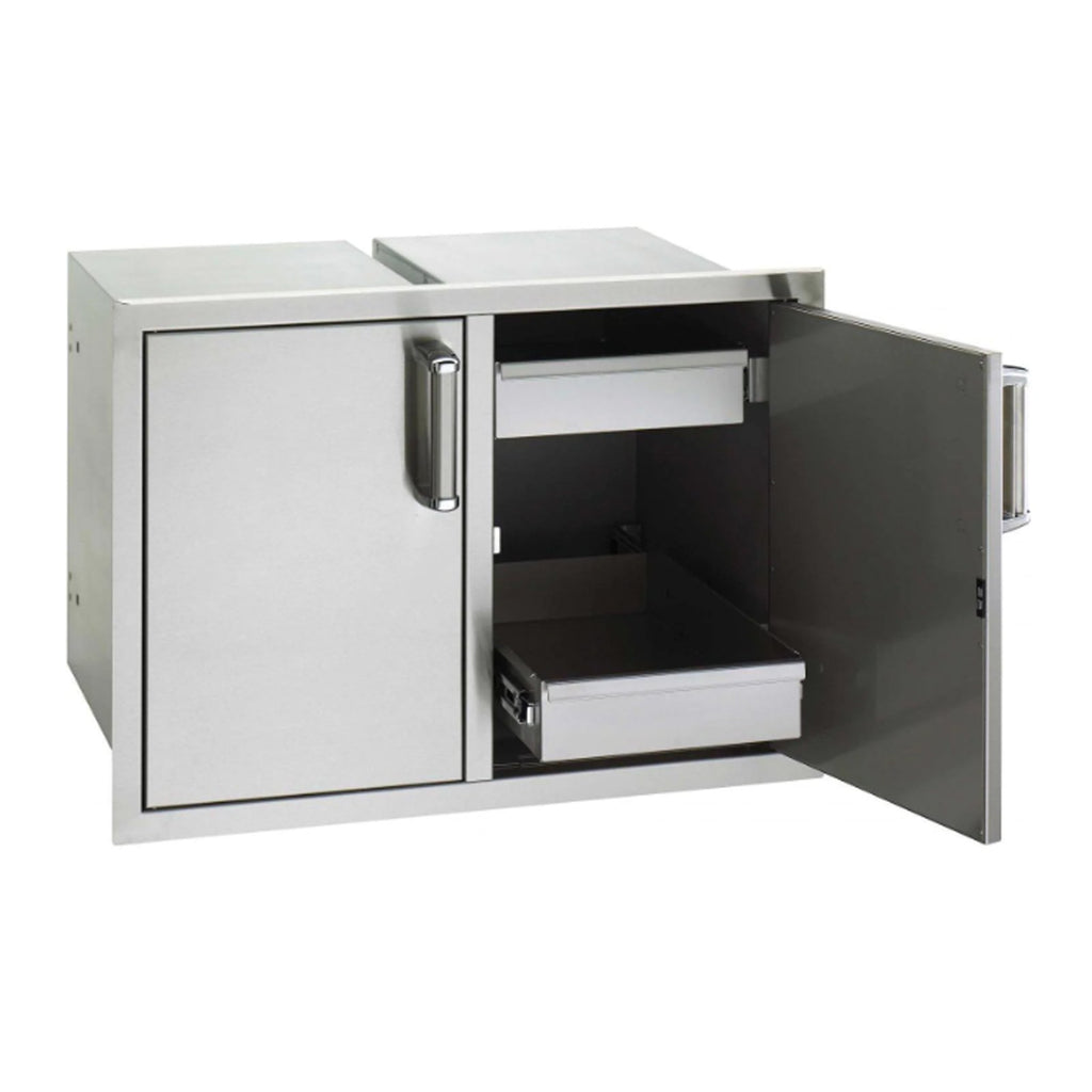 Fire Magic Premium Flush 30-Inch Double Door Enclosed Cabinet w/ Dual Drawers (Soft Close) - 53930SC-22
