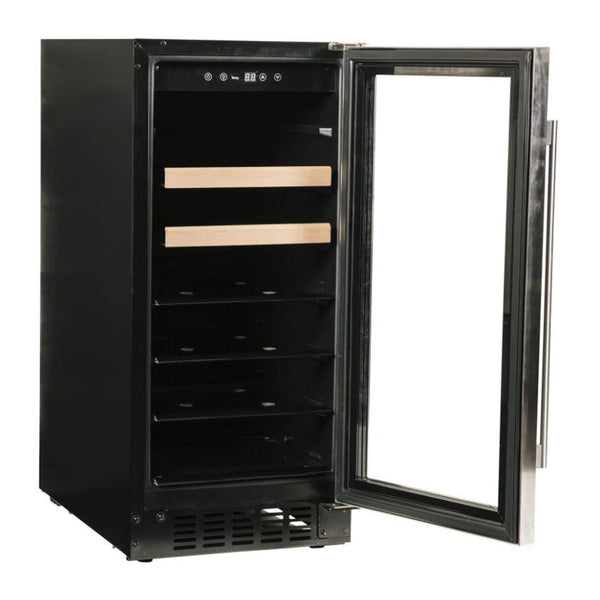 Azure 15-Inch Beverage Center w/ Stainless Steel Trim Glass Door - A115BEV-S