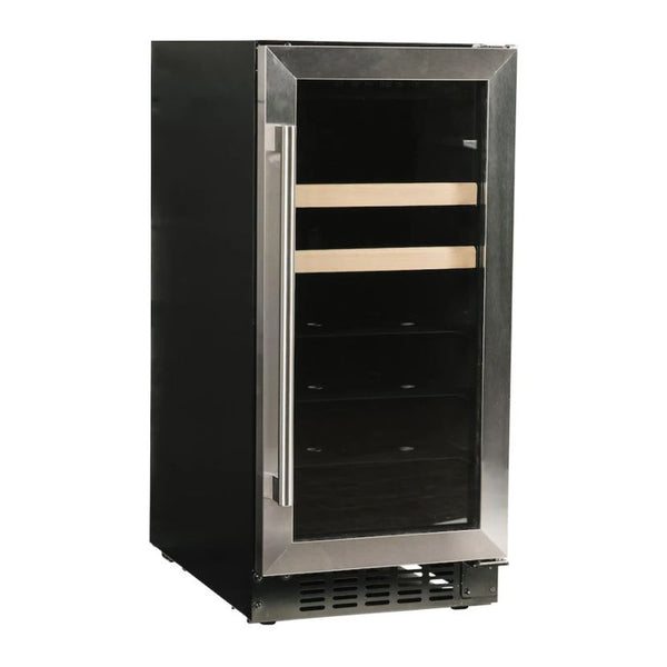 Azure 15-Inch Beverage Center w/ Stainless Steel Trim Glass Door - A115BEV-S