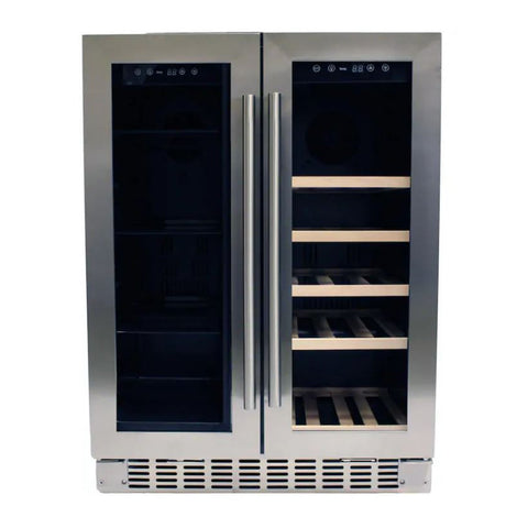 Azure 24-Inch Dual Zone Beverage or Wine Center w/ Stainless Steel Trim Glass Door - A124DZ-S