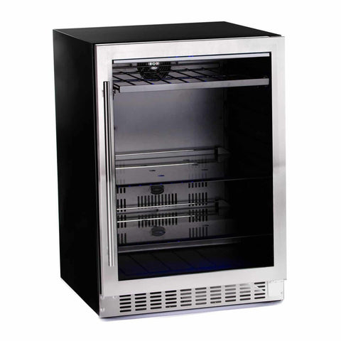 Azure 24-Inch Beverage Center w/ Stainless Steel Trim Glass Door - A224BEV-S