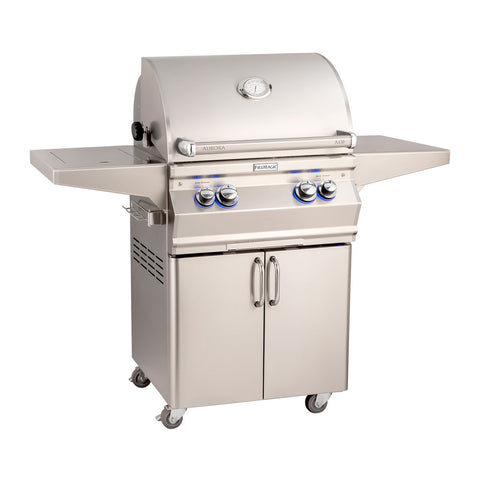 Fire Magic Aurora A430s 24-Inch Propane Gas Freestanding Grill w/ Flush Mounted Single Side Burner, Backburner, Rotisserie Kit and Analog Thermometer - A430S-8EAP-62