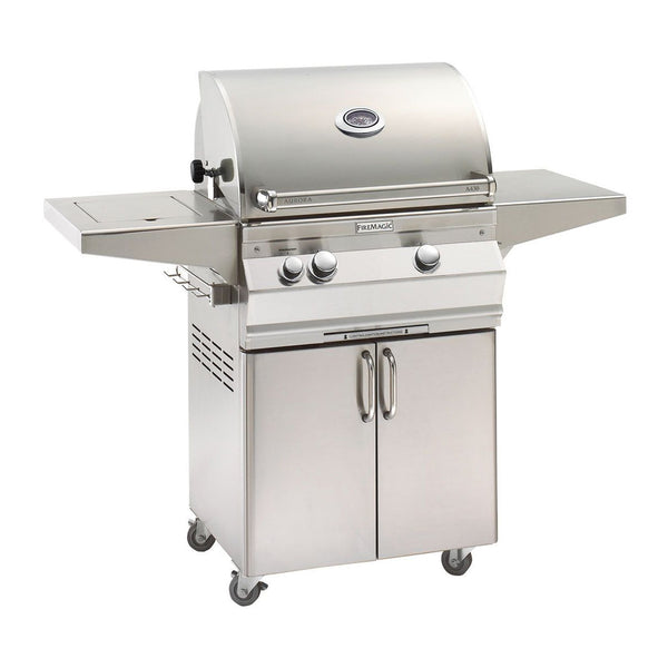 Fire Magic Aurora A430s 24-Inch Propane Gas Freestanding Grill w/ Flush Mounted Single Side Burner and Analog Thermometer - A430S-7EAP-62