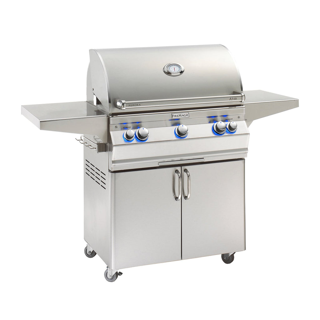 Fire Magic Aurora A540s 30-Inch Propane Gas Freestanding Grill w/ Analog Thermometer - A540S-7EAP-61