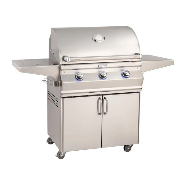 Fire Magic Aurora A540s 30-Inch Propane Gas Freestanding Grill w/ Flush Mounted Single Side Burner, 1 Sear Burner and Analog Thermometer - A540S-7LAP-62