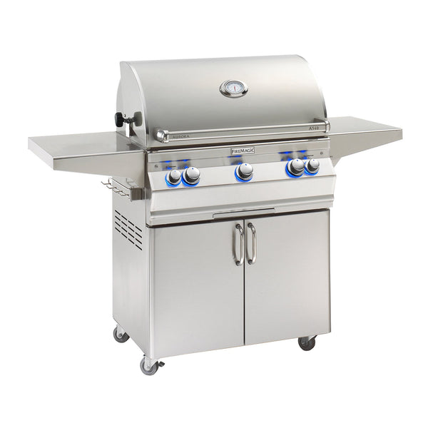 Fire Magic Aurora A540s 30-Inch Propane Gas Freestanding Grill w/ Backburner, Rotisserie Kit and Analog Thermometer - A540S-8EAP-61