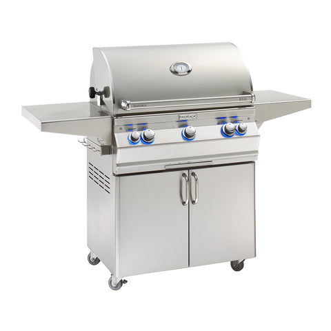 Fire Magic Aurora A540s 30-Inch Propane Gas Freestanding Grill w/ Backburner, Rotisserie Kit and Analog Thermometer - A540S-8EAP-61