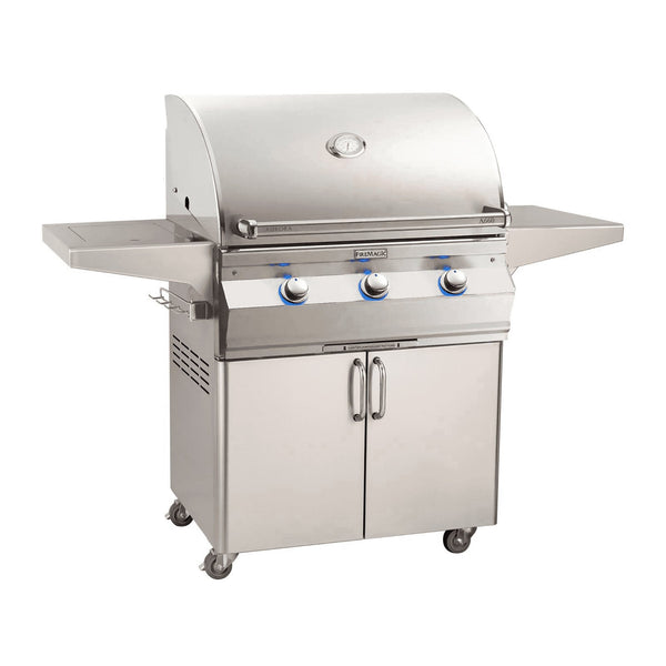 Fire Magic Aurora A660s 30-Inch Natural Gas Freestanding Grill w/ Flush Mounted Single Side Burner and Analog Thermometer - A660S-7EAN-62