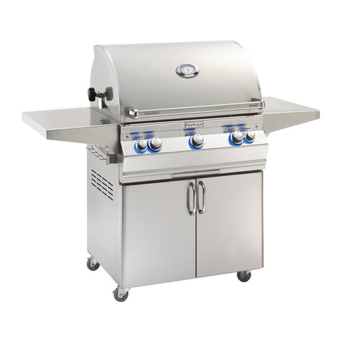 Fire Magic Aurora A660s 30-Inch Propane Gas Freestanding Grill w/ 1 Sear Burner, Backburner, Rotisserie Kit and Analog Thermometer - A660S-8LAP-61
