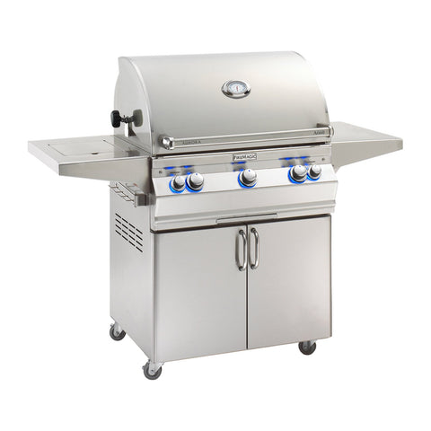 Fire Magic Aurora A660s 30-Inch Natural Gas Freestanding Grill w/ Flush Mounted Single Side Burner, Backburner, Rotisserie Kit and Analog Thermometer - A660S-8EAN-62