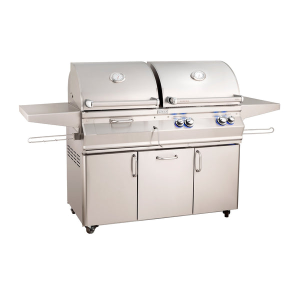 Fire Magic Aurora A830s 46-Inch Natural Gas and Charcoal Freestanding Dual Grill w/ Analog Thermometer - A830S-7EAN-61-CB