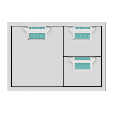 Aspire by Hestan 30-Inch Double Drawer and Storage Door Combination (Bora Bora Turquoise) - AESDR30-TQ
