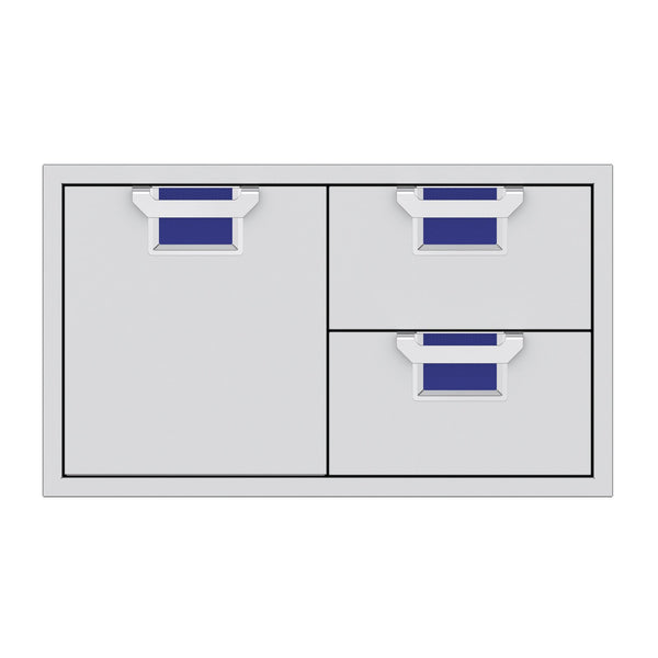 Aspire by Hestan 36-Inch Double Drawer and Storage Door Combination (Prince Blue) - AESDR36-BU