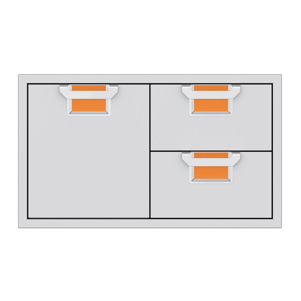 Aspire by Hestan 36-Inch Double Drawer and Storage Door Combination (Citra Orange) - AESDR36-OR