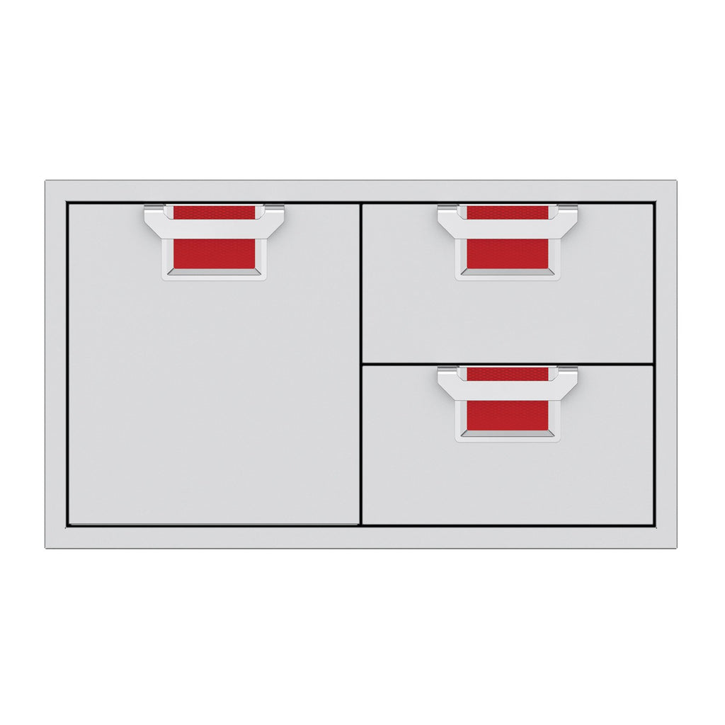 Aspire by Hestan 36-Inch Double Drawer and Storage Door Combination (Matador Red) - AESDR36-RD