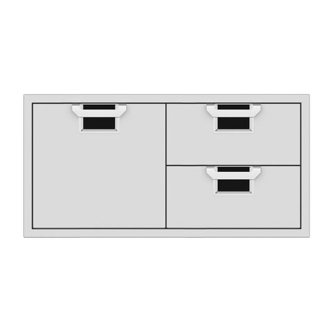 Aspire by Hestan 42-Inch Double Drawer and Storage Door Combination (Stealth Black) - AESDR42-BK
