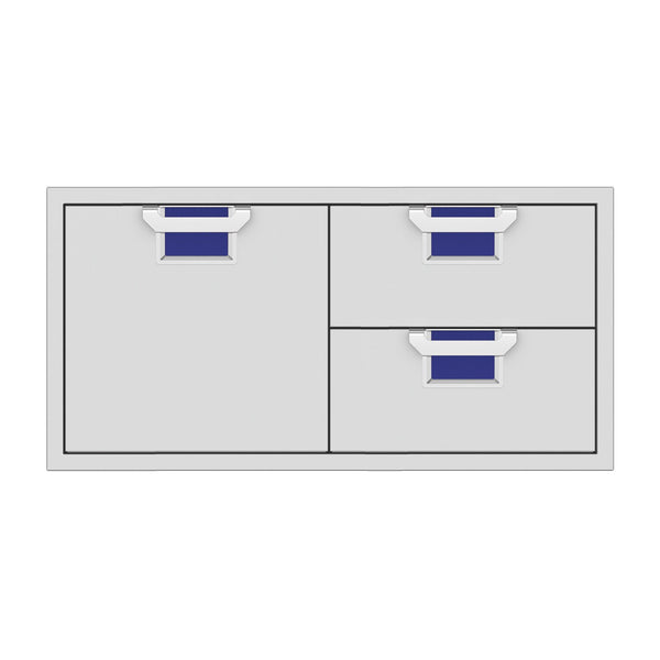 Aspire by Hestan 42-Inch Double Drawer and Storage Door Combination (Prince Blue) - AESDR42-BU