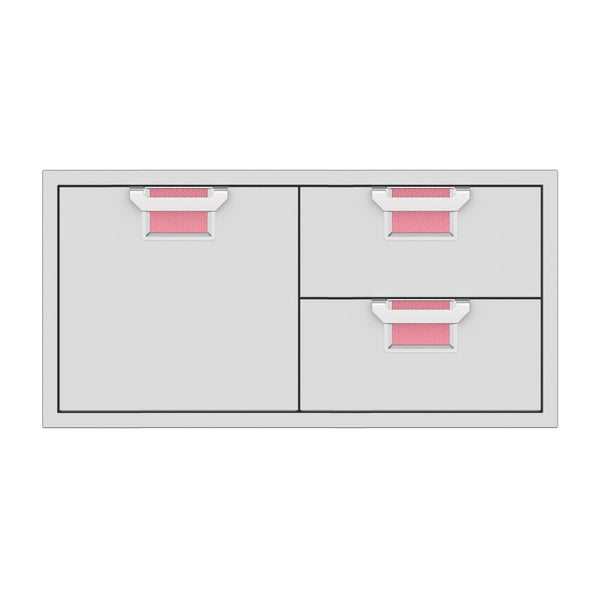 Aspire by Hestan 42-Inch Double Drawer and Storage Door Combination (Reef Pink) - AESDR42-PK