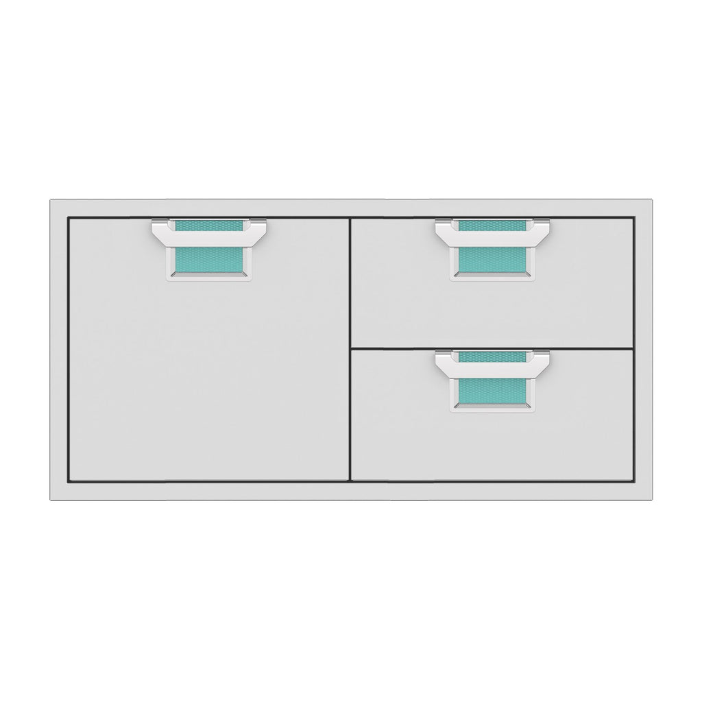 Aspire by Hestan 42-Inch Double Drawer and Storage Door Combination (Bora Bora Turquoise) - AESDR42-TQ
