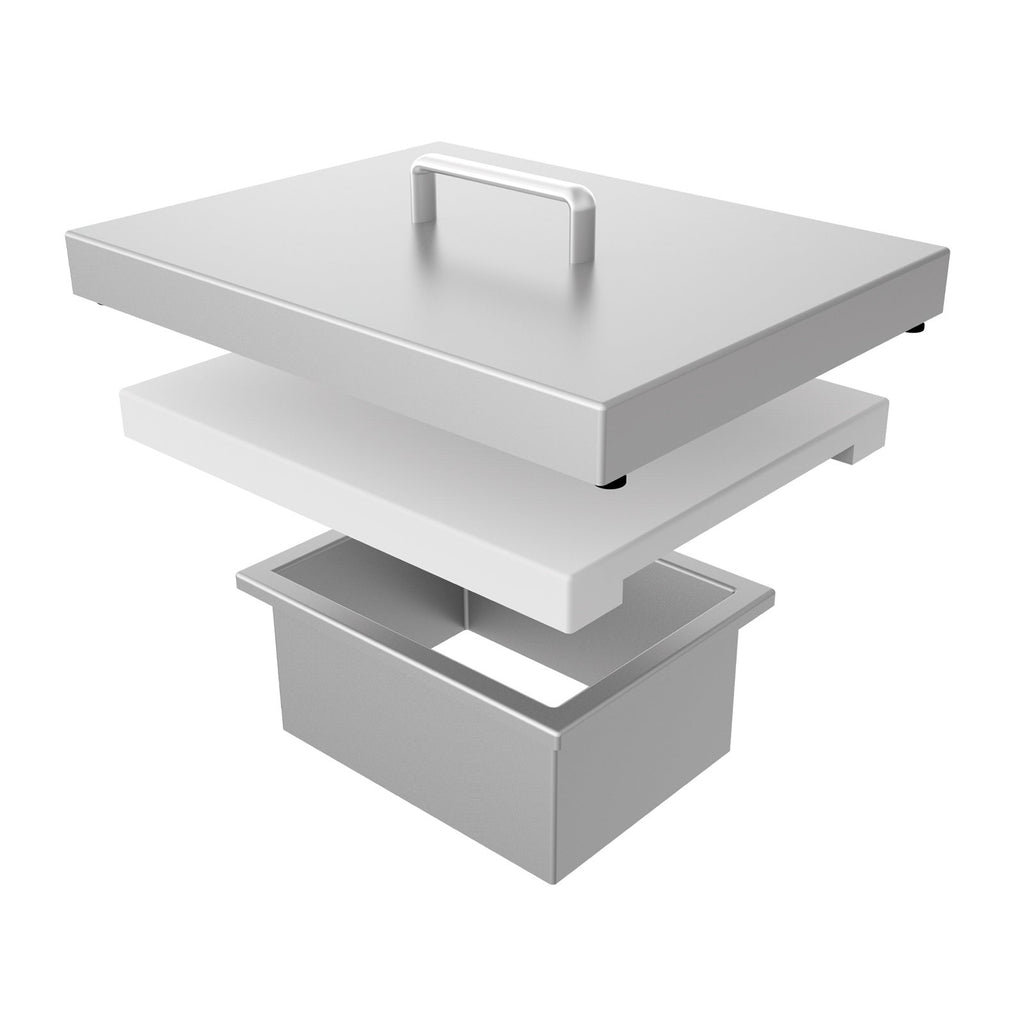 Aspire by Hestan Countertop Trash Chute w/ Cutting Board and Stainless Steel Cover - AGTC