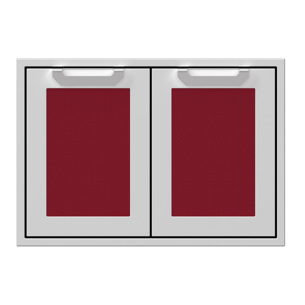 Hestan 30-Inch Double Access Doors w/ Recessed Marquise Accented Panels in Burgundy - AGAD30-BG
