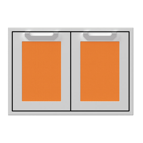 Hestan 30-Inch Double Access Doors w/ Recessed Marquise Accented Panels in Orange - AGAD30-OR