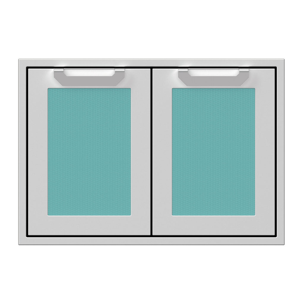 Hestan 30-Inch Double Access Doors w/ Recessed Marquise Accented Panels in Turquoise - AGAD30-TQ