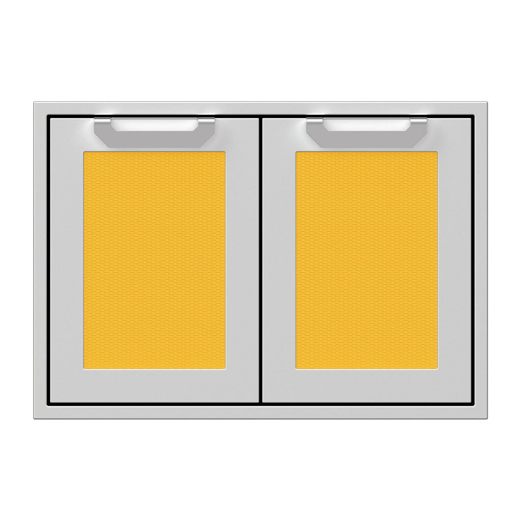 Hestan 30-Inch Double Access Doors w/ Recessed Marquise Accented Panels in Yellow - AGAD30-YW