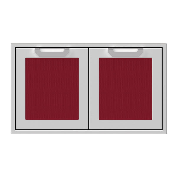 Hestan 36-Inch Double Access Doors w/ Recessed Marquise Accented Panels in Burgundy - AGAD36-BG