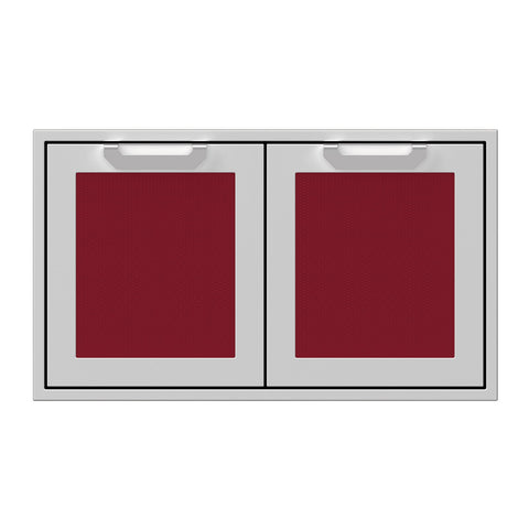Hestan 36-Inch Double Access Doors w/ Recessed Marquise Accented Panels in Burgundy - AGAD36-BG