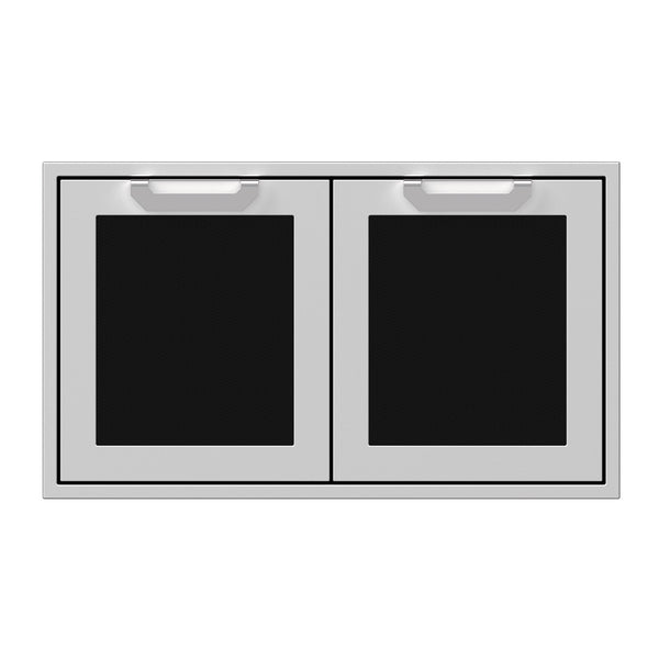 Hestan 36-Inch Double Access Doors w/ Recessed Marquise Accented Panels in Black - AGAD36-BK