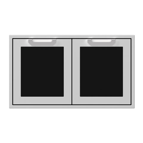 Hestan 36-Inch Double Access Doors w/ Recessed Marquise Accented Panels in Black - AGAD36-BK