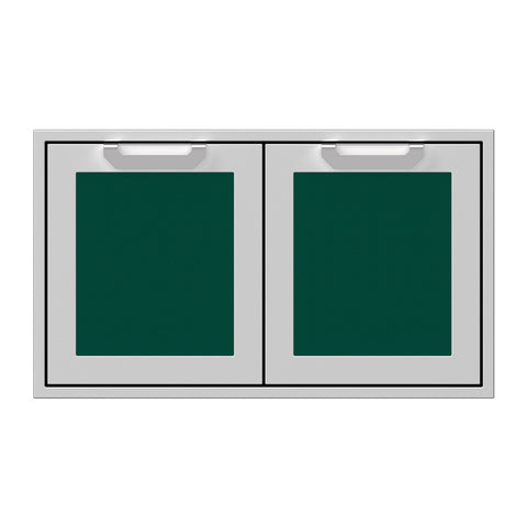 Hestan 36-Inch Double Access Doors w/ Recessed Marquise Accented Panels in Green - AGAD36-GR